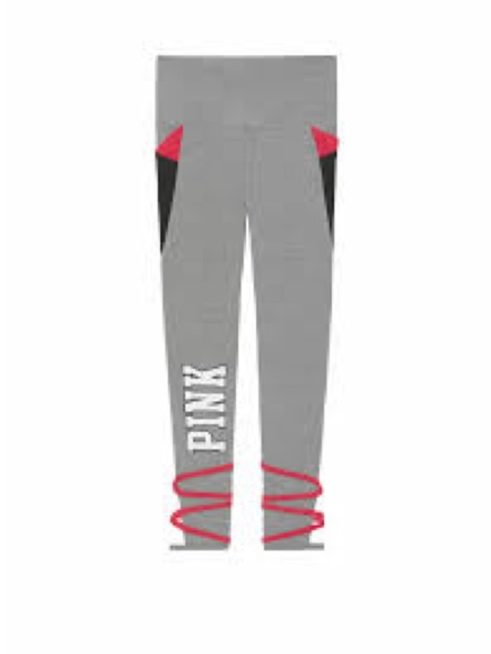 PINK Victoria's Secret Gray Leggings with Pink and Black Accents